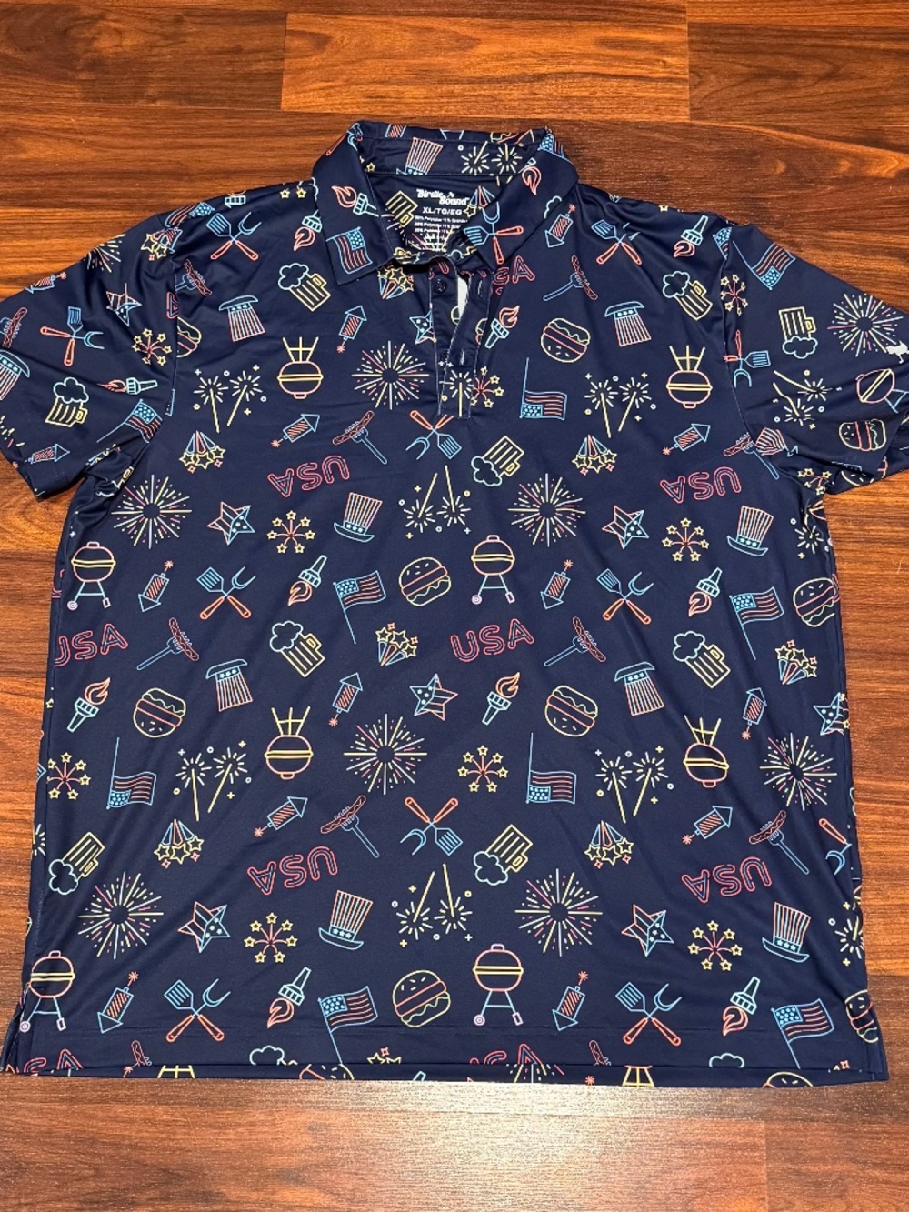 Birdie Bound XL BBQ Fireworks Polo